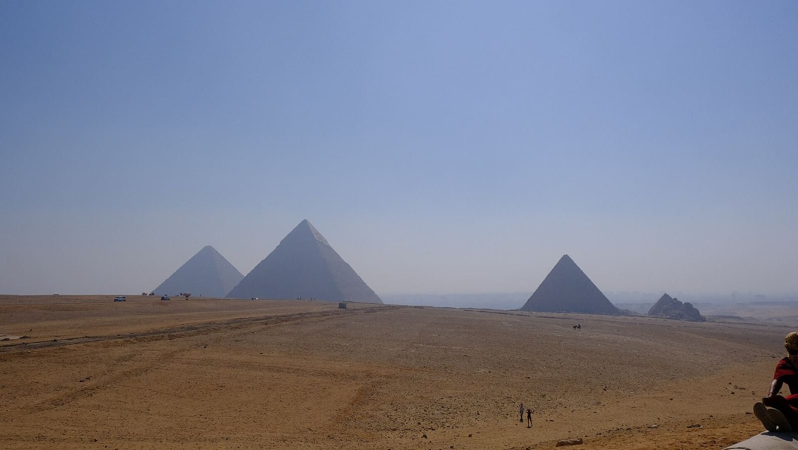 The pyramids of Giza on the edge of Cairo