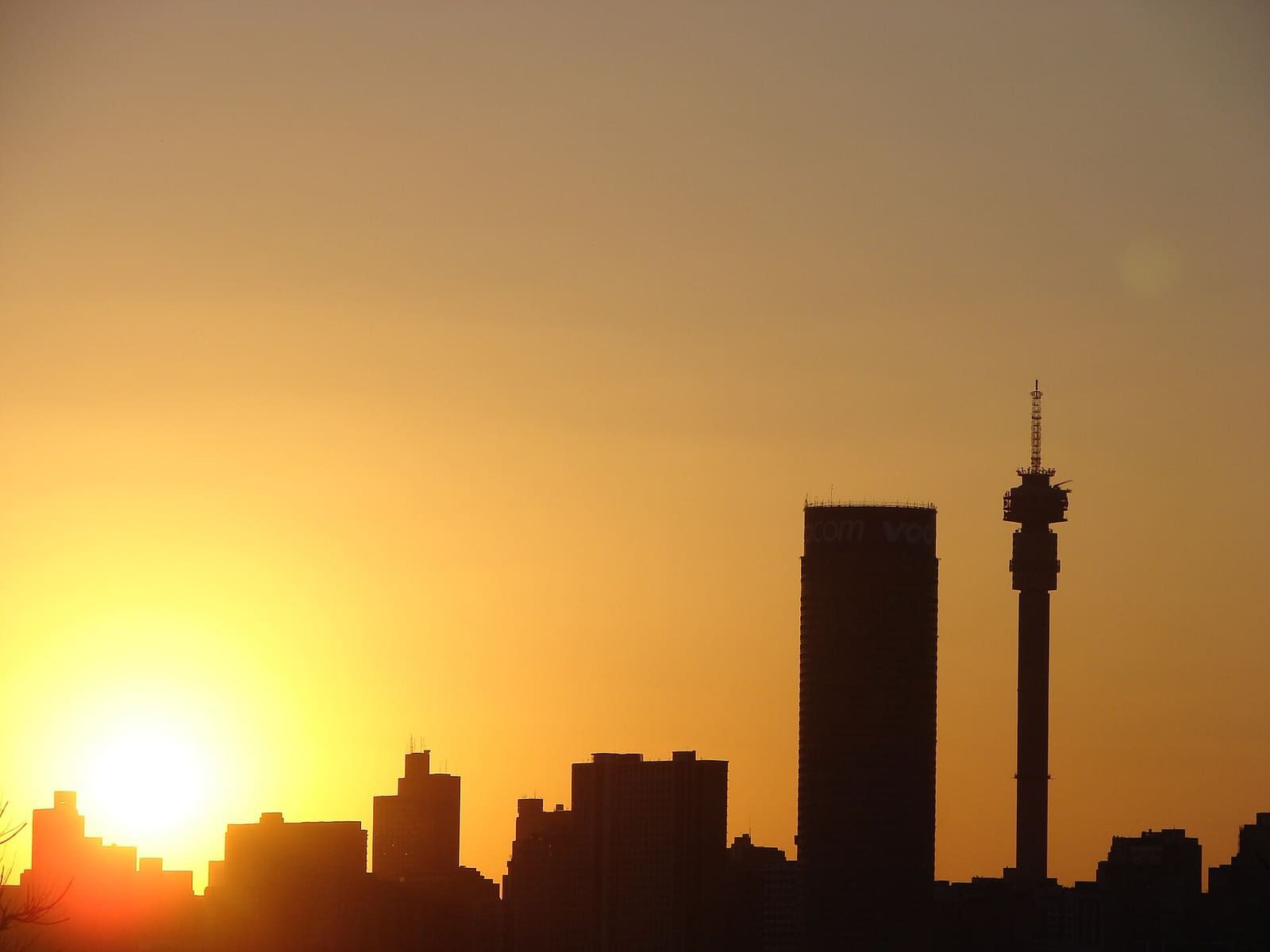 The Johannesburg city skyline at night